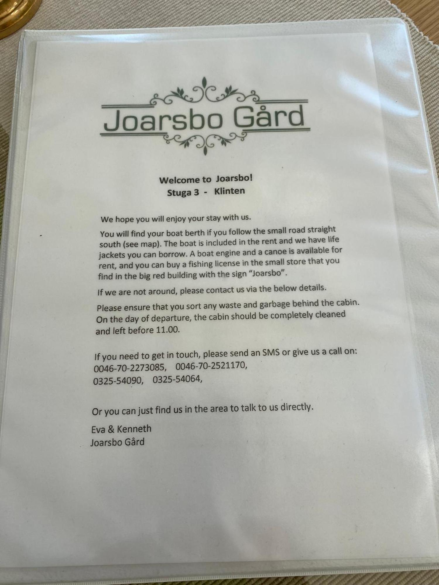 Joarsbo, Stuga 3, Klinten Kalv Екстериор снимка